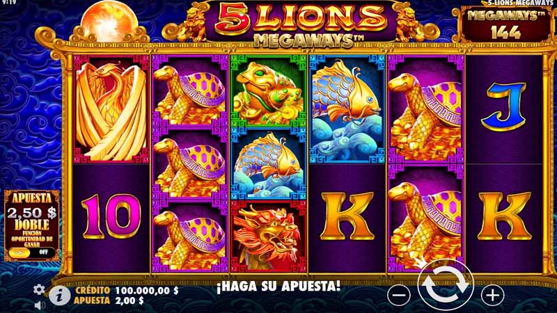 Temática y ambientación del slot 5 Lions Megaways